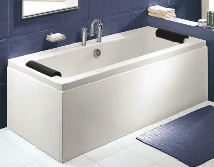Double-ended bath Tapered bath Shower bath Double-ended baths These are usually rectangular in shape but they have two non-tap ends and side-mounted taps. They are designed with two people in mind.