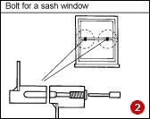 As an alternative to a press locking bolt fit a discreet window bolt to secure a sash window. This is a thin bolt that passes through both meeting rails, preventing them from sliding apart.
