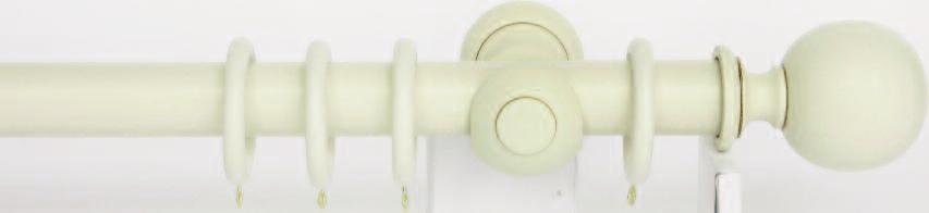 Hand-crafted Ball shown in Antique White (AWH) All finials can be used on 35 or 45mm poles with any of