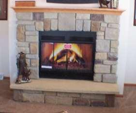 Hand Laid Fireplace w/ Mantle Style: