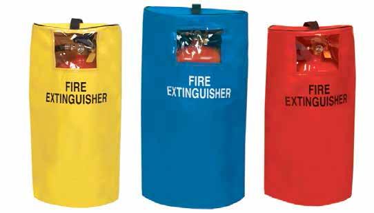 WHEELED UNIT COVERS For the protection of large wheeled unit fire extinguishers, these covers are colour coded in red, blue and