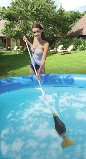 It is a handheld solution that can vacuum sand, pebbles, dirt and leaves from the bottom of pools.