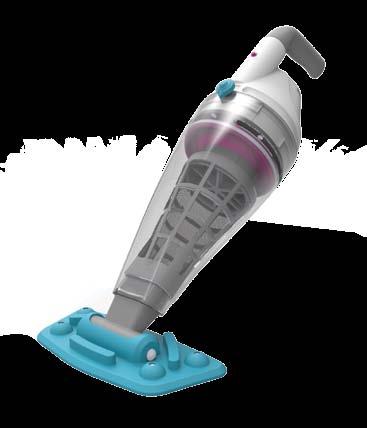 - Debris is collected in an easy-to-empty rigid filter cone. - Clear clip-lock canister enables debris to be seen.