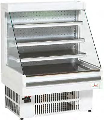 RENTAL EQUIPMENT TRADE SHOW & EVENTS Mandy Open Front Merchandiser Black or White REFRIGERATED Automatic defrost Easy to clean surfaces Fits through single door Forced air cooling Fully self