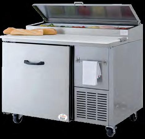 RENTAL EQUIPMENT TRADE SHOW & EVENTS Prep REFRIGERATED Refrigerated Prep Counter Stainless steel finish Low energy consumption Two storage levels Adjustable shelves Six poly-carbonate inserts