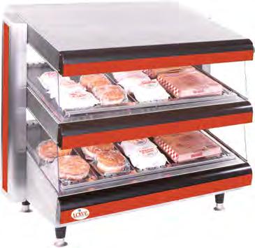 RENTAL EQUIPMENT TRADE SHOW & EVENTS 200 Hot (Self Serve) Counter Top Warming lamps above each shelf Sturdy construction designed for easy access of product Self serve open access Model Number 200