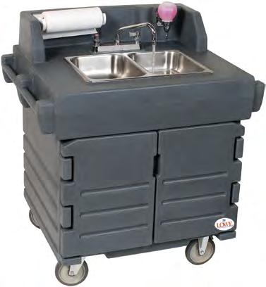 RENTAL EQUIPMENT TRADE SHOW & EVENTS MSU Mobile Sink Unit For Hands and Utensils Only Hand sink cart with 2-compartment sink Two 5 gallon water tanks Two 7 gallon waste water tanks 2½ gallon hot