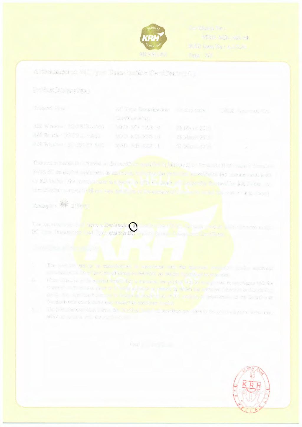 Certificate No : MED- MD-1 002-10 MED Item No : A.l/3.