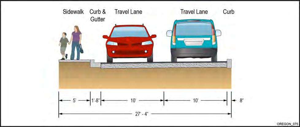 Final Environmental Assessment of Oregon Avenue NW existing DDOT-owned right-of-way is only 33-feet wide, Oregon Avenue would be reconstructed with two 10-foot travel lanes with curb and gutter and a