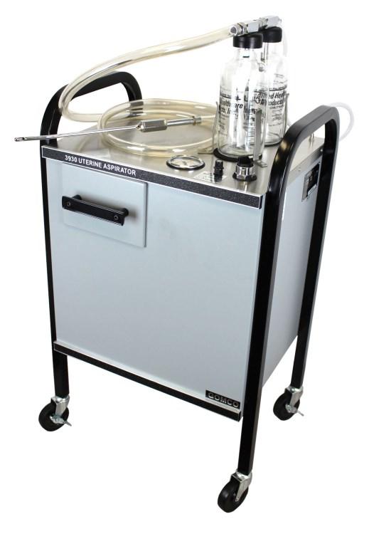 Cart-Mounted Model 3930 The Gomco 3930 is a heavy duty, high performance mobile aspirators specialized for dilation and curettage (D&C). This model generates up to -635 mm Hg of vacuum pressure.