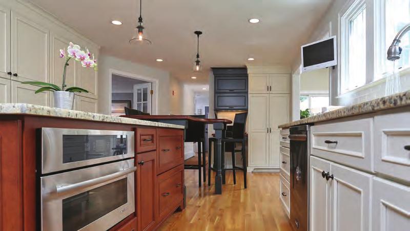 Kitchen cabinets, appliances and countertops are central design elements