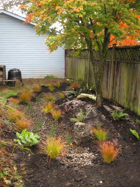 Rain Gardens Sizing: Based on results of infiltration test Infiltrating area of rain