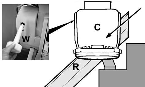 6.2 Hand Winding In an emergency the Stairlift may be hand wound to clear any obstruction.