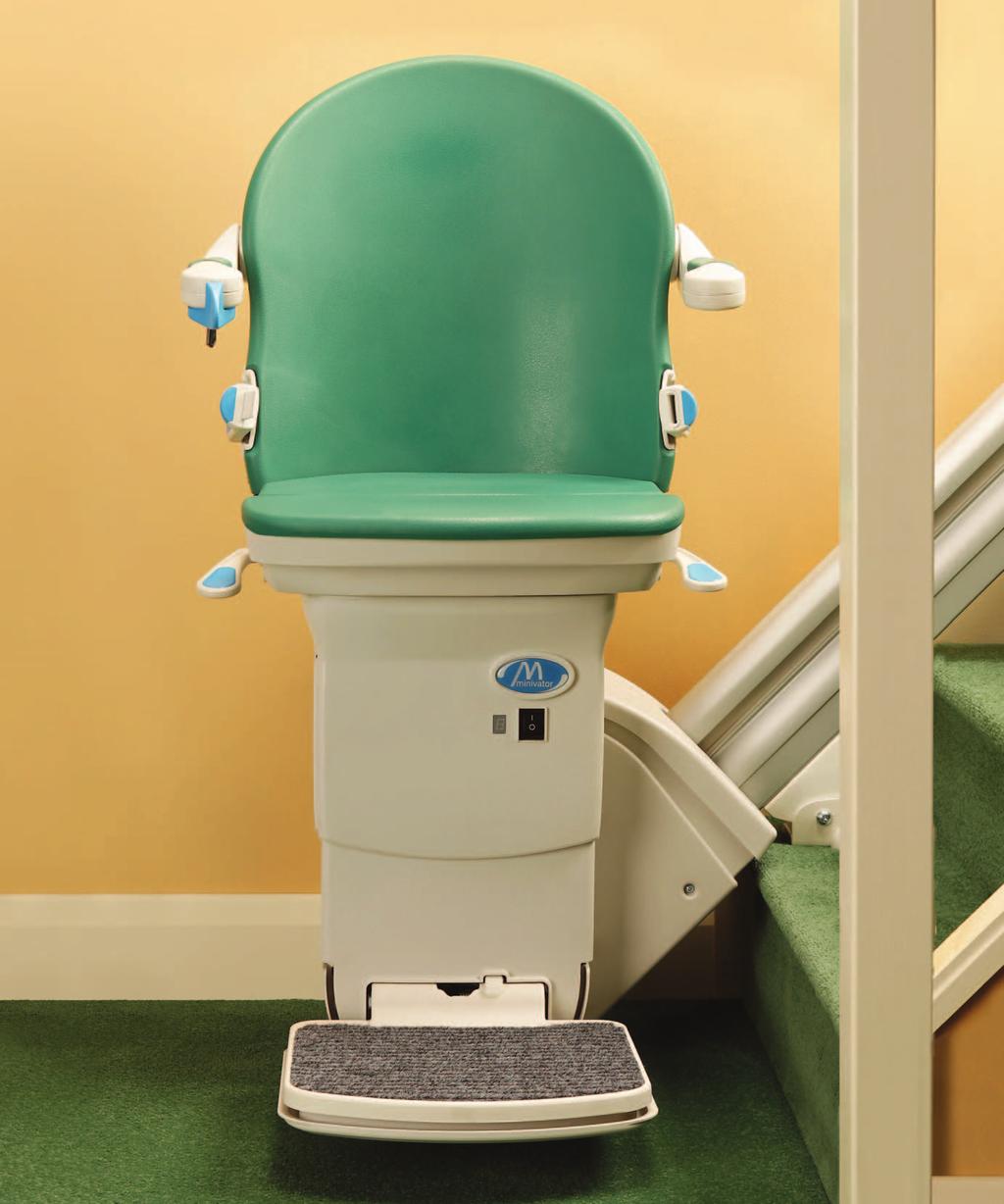 Minivator 1000 Straight Stairlift For those looking for minimal track intrusion into the staircase, the Minivator 1000 offers one of the slimmest straight stairlift tracks on the market.