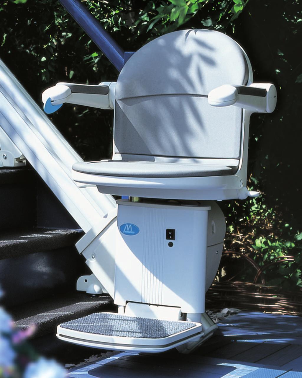 Outdoor stairlift It isn t only stairs inside the home that cause problems for some people. Steps up to a porch or front door can be equally difficult to climb.