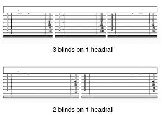 Multiple Blinds on One Headrail For Use on Larger