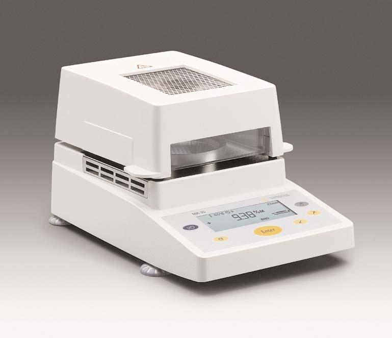 The MA35 continuously monitors the drying process and stops the measurement as soon as the sample has reached a constant weight i.e., when no more weight loss can be detected despite heating.
