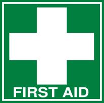 First Aid Officers Responsibility Staff members with First Aid training can be recognised by the First Aid logo on their helmet: During an emergency incident - First Aid qualified staff should obtain