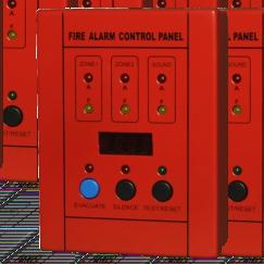 outputs for fire condition Zones Fault LEDs indication, 2Km 2 sound outputs Switched mode power supply 24V,3A with 2 battery chargers 12V Line Status Detection, Short circuit /open circuit detection