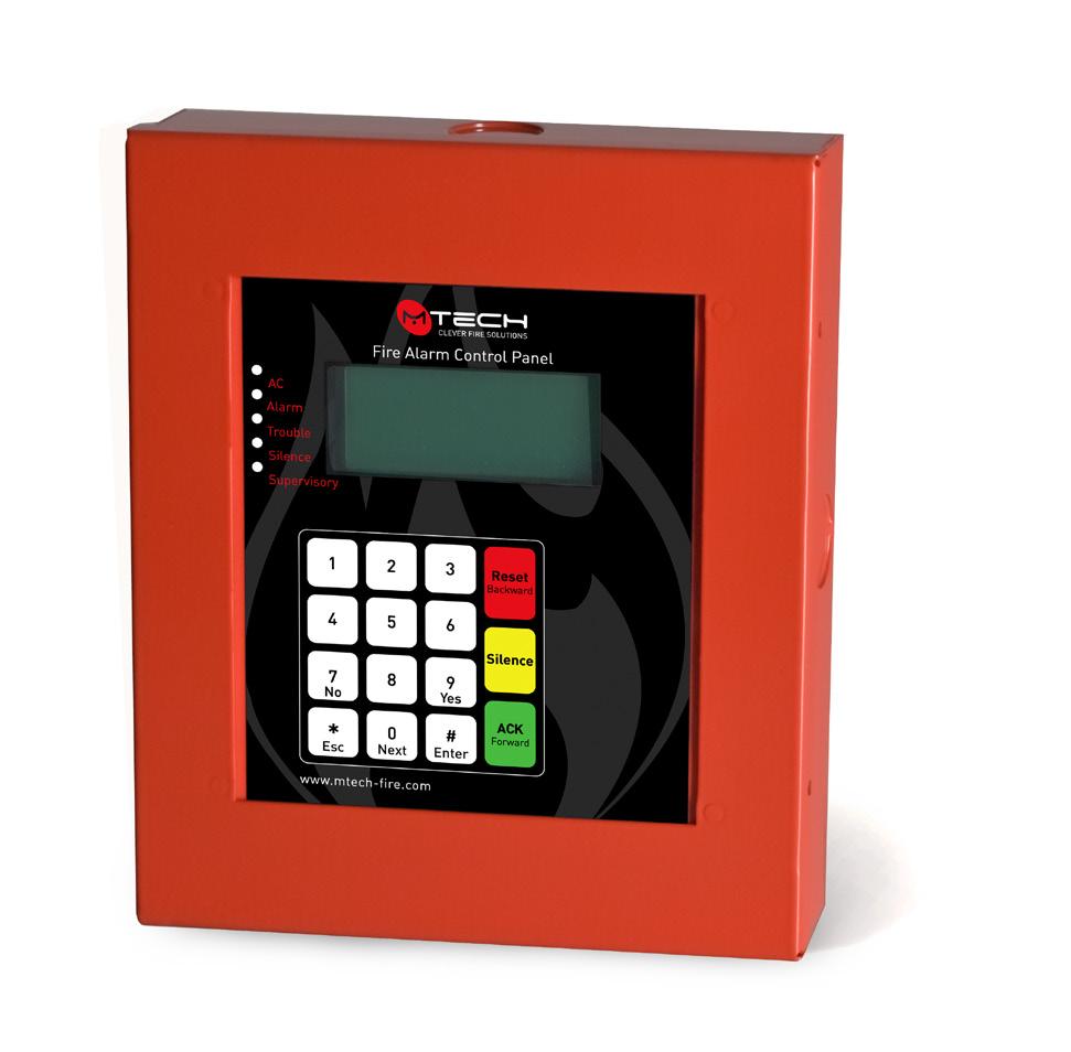 MA-1050 Remote Annunciator The main control panel has a built-in annunciator with a four line, 64-character backlit LC display with easy to understand system messages and a user-friendly membrane