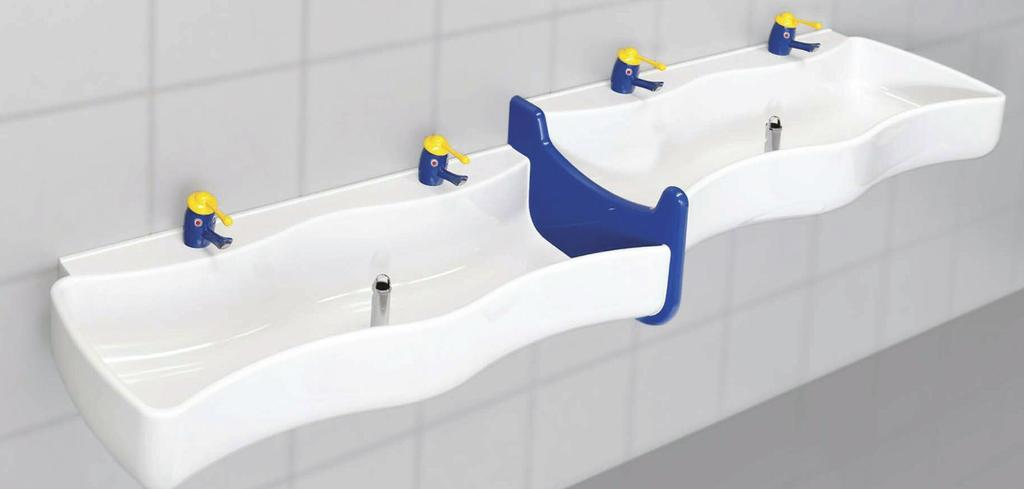 warm and smooth. The wave design allows children to reach the tap with ease whilst the rounded, flowing corners minimise risk of injury.