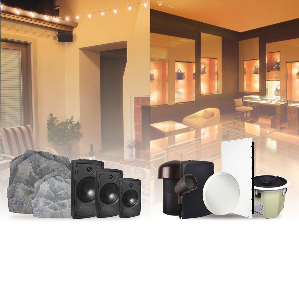 COMMERCIAL Mariners and Rocks 70V Commercial Powerful small area speakers where full coverage is not needed. Multiple mounting options. Available in various sizes and performance levels.
