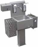 0 Wall Mounted Hygiene Station 5206 Features 520604 Modular wall mounted hygiene station consisting of : Stainless steel backboard 530mm (W) x 580mm (H) Knee or sensor-cell operation.