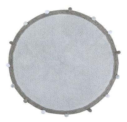 Design: Round rug with soft color base and cotton