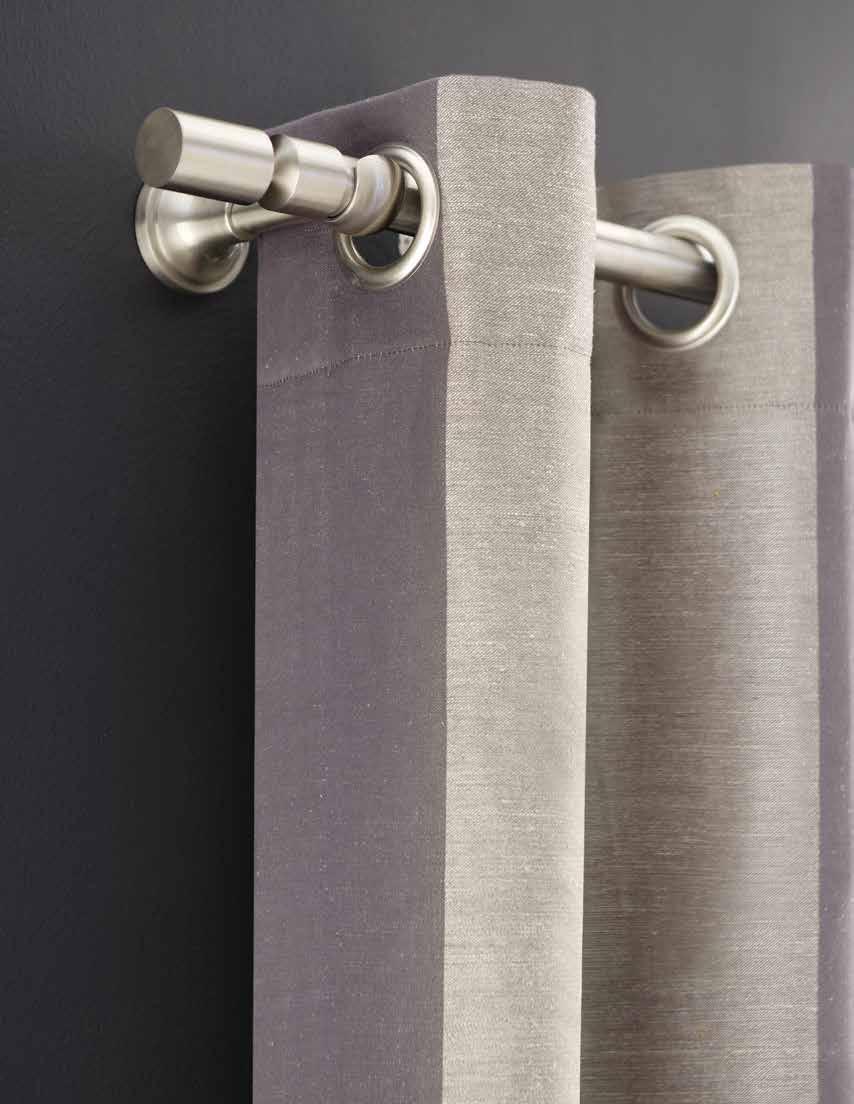 New! FINESSE COLLECTION Bold yet delicate, this select line of drapery rods and finials offers modern finishes in custom widths for simple, contemporary elegance.