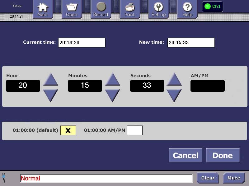 Operator s Manual Page 39 of 79 Figure 19. Set Up Current Time Screen 5.