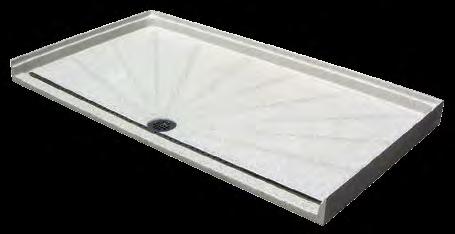 SHOWER PANS Willoughby shower pans are fabricated from Aquasurf, a molded cast polymer, densified, solid