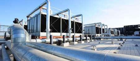 hot/chill water systems, with red dye. Scale, sludge and corrosion inhibitor for cooling tower. Inhibitor for low stress corrosive water. Prevents corrosion to metal piping.