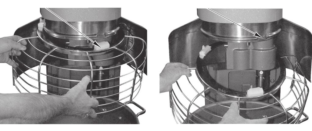 Remove and Clean Wire Cage (Fig. 6) 1. Lower the bowl. Remove the agitator and bowl. 2.