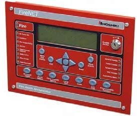 network annunciator Resides on the FireNET slave RS-485 line Local piezo sounder for event notification Supports user codes and firefighter key to enable access and controls Powered by FireNET Aux.