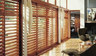 EverWood Collection alternative wood blinds Heritance hardwood shutters Colorfast formulation Color resists fading and discoloration from prolonged sun exposure.