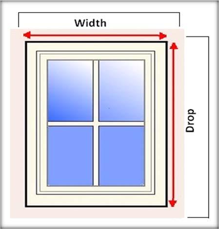 On a window opening where there is no architrave or window surround, be sure that you measure the blind 100mm above the window opening and that you extend 50mm either side to ensure that light gaps