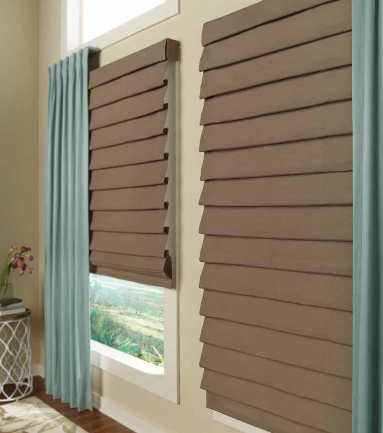 FABRIC SHADES VALANCES The Interior Masterpieces custom soft fashions product offering includes 12 Fabric Shade Styles and a clutch system.