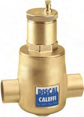 2 AIR SEPARATORS 551 DISCAL Sweat Air separator. Brass body. Stainless steel float guide pin and linkage. Glass reinforced nylon internal element. ½" NPT female bottom thread.