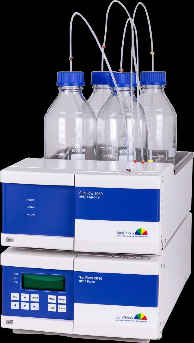 SunChrom HPLC modules at a glance Organiser SunFlow 2040 The Solvent Organizer SunFlow 2040 is suited for handling solvents in gradient systems.