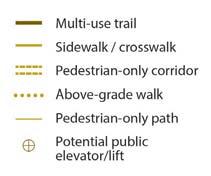 network outlined in Map T4 (Pedestrian Facilities) MAP T4 PEDESTRIAN FACILITIES T9 Maintain the portion of the Rosslyn skywalk that extends west from Metro towards the North Rosslyn neighborhood