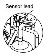TO sensor CAUTION During the installation work (and on its completion), take care not to damage the coverings of the sensor leads on the edges of the metal plates or other parts.
