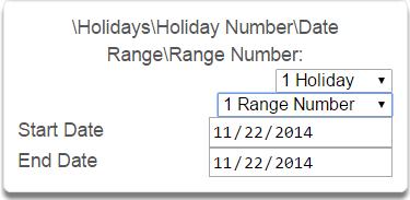 Holidays are used as part of Schedules to control access to the system on specified dates.