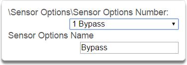 1 Sensor Options Number (1 32) S e n s o r O p t i o n s S u b m e n u s 2 Sensor Options Name The system can support a total of 32 Sensor Options.