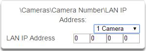 C a m e r a s S u b m e n u s 5.20 Advanced Programming, Cameras Select Cameras from the drop down menu. Add a Camera Method 2 Manual Entry 1. Enter a name for the camera. 2. Enter the IP address and MAC address (Submenu 3,4 below).