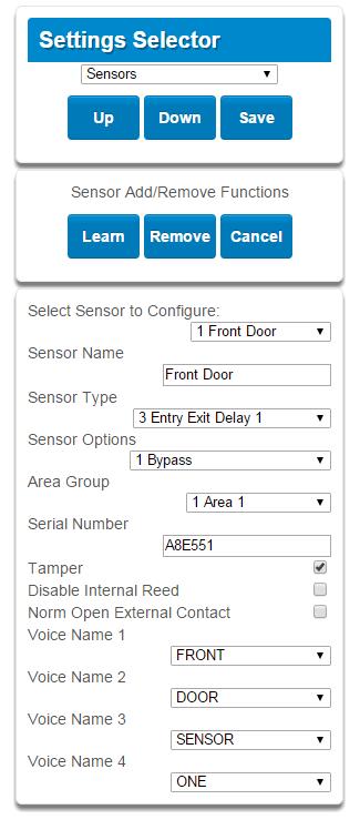At this point you can type the name of the sensor and define its profile, by determining