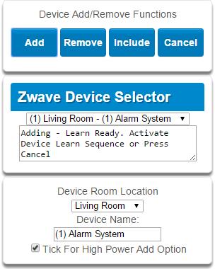 Zwave Device Association Select Zwave Device Association from the drop down menu.