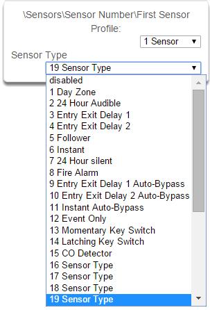 S e n s o r S u b m e n u s 4 Sensor Type One of 32 configurable sensor types may be allocated to any sensor s sensor type. Each sensor type can behave independently between an arm and disarmed state.