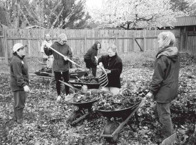 Master Gardener training can include lectures, demonstrations, and workshops such as this hands-on class on composting methods. Clients look to us to solve their problem or answer their question.