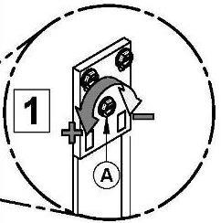 2. To get a proper door seal: using a ratchet with a 5/16 socket, turn the lower screw (A) clock wise to reduce the door handle pressure or