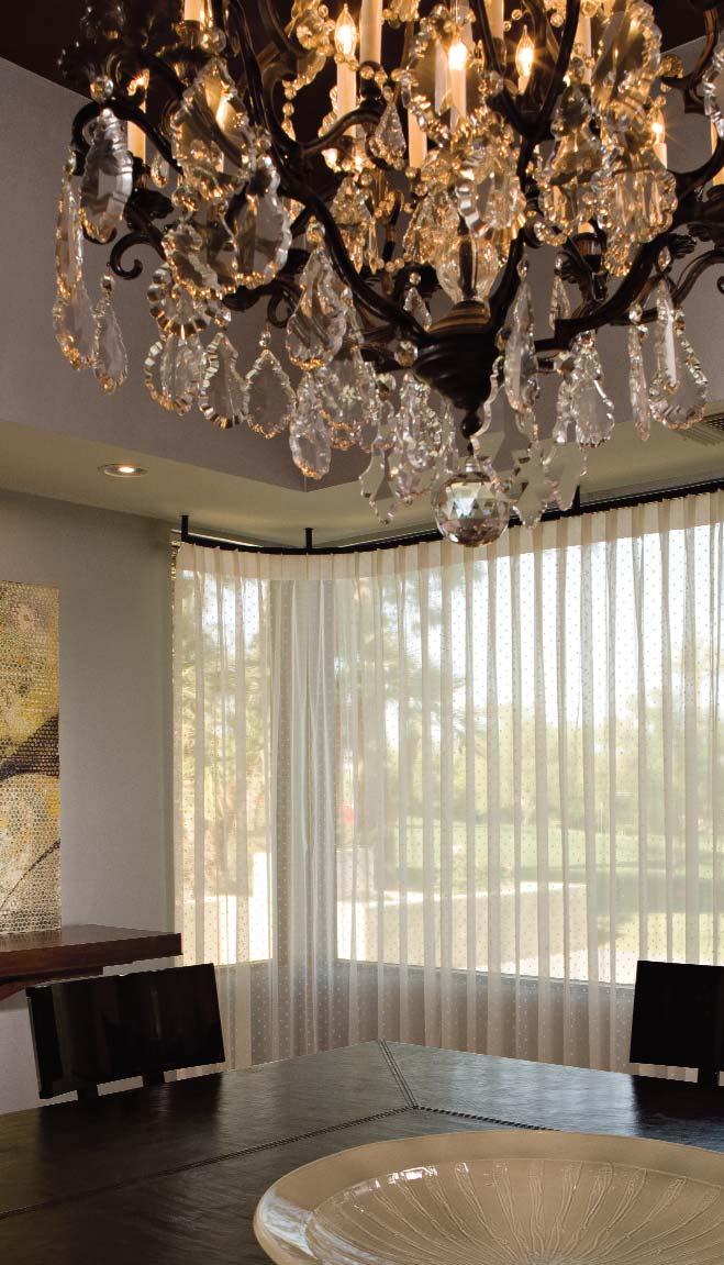 TM Solar Shading Systems provides the expertise to realize most window drapery designs, complete with corresponding pleating systems, cornice box designs, motorized hardware and controls.